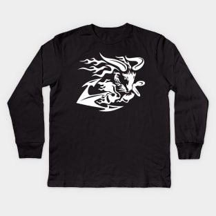 Goat with Anchor Kids Long Sleeve T-Shirt
